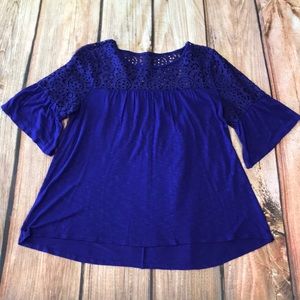 Purple top with bell sleeves